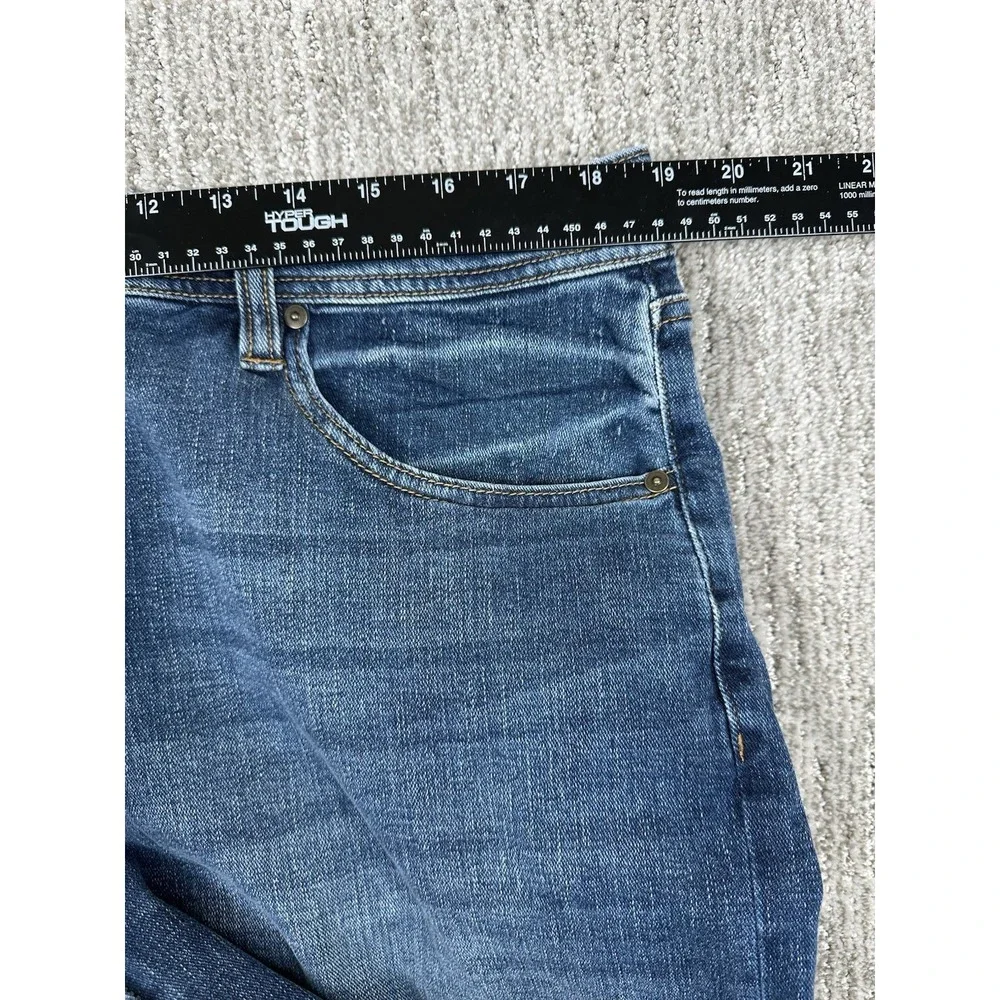 Liverpool Regent Relaxed Straight Jeans Mens 38x34 Blue Stretch Denim Dark Wash